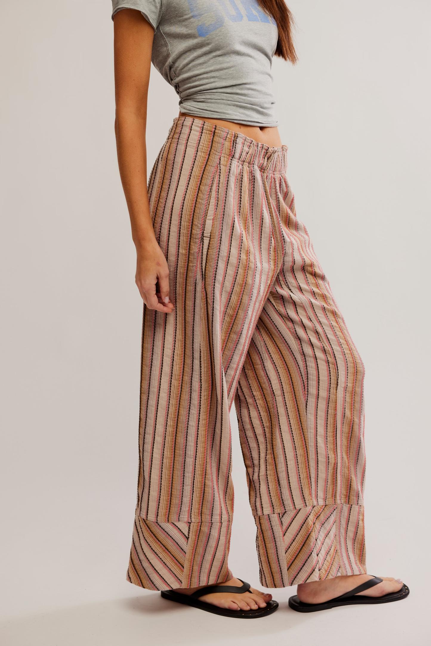 Free People Days End Striped Linen Pants