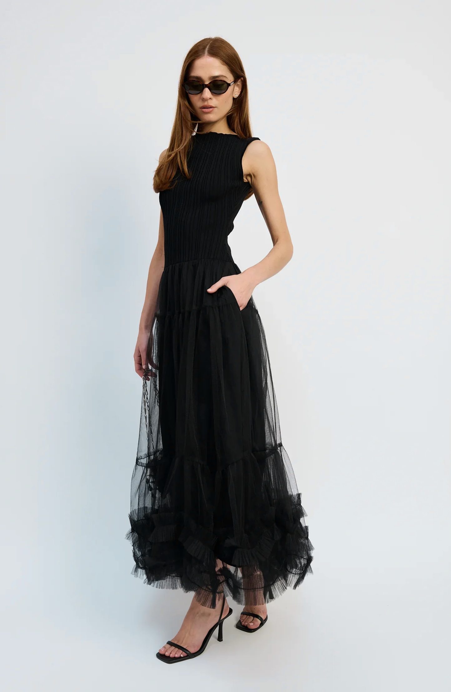 En Saison Darcy Mixed Media Maxi Dress