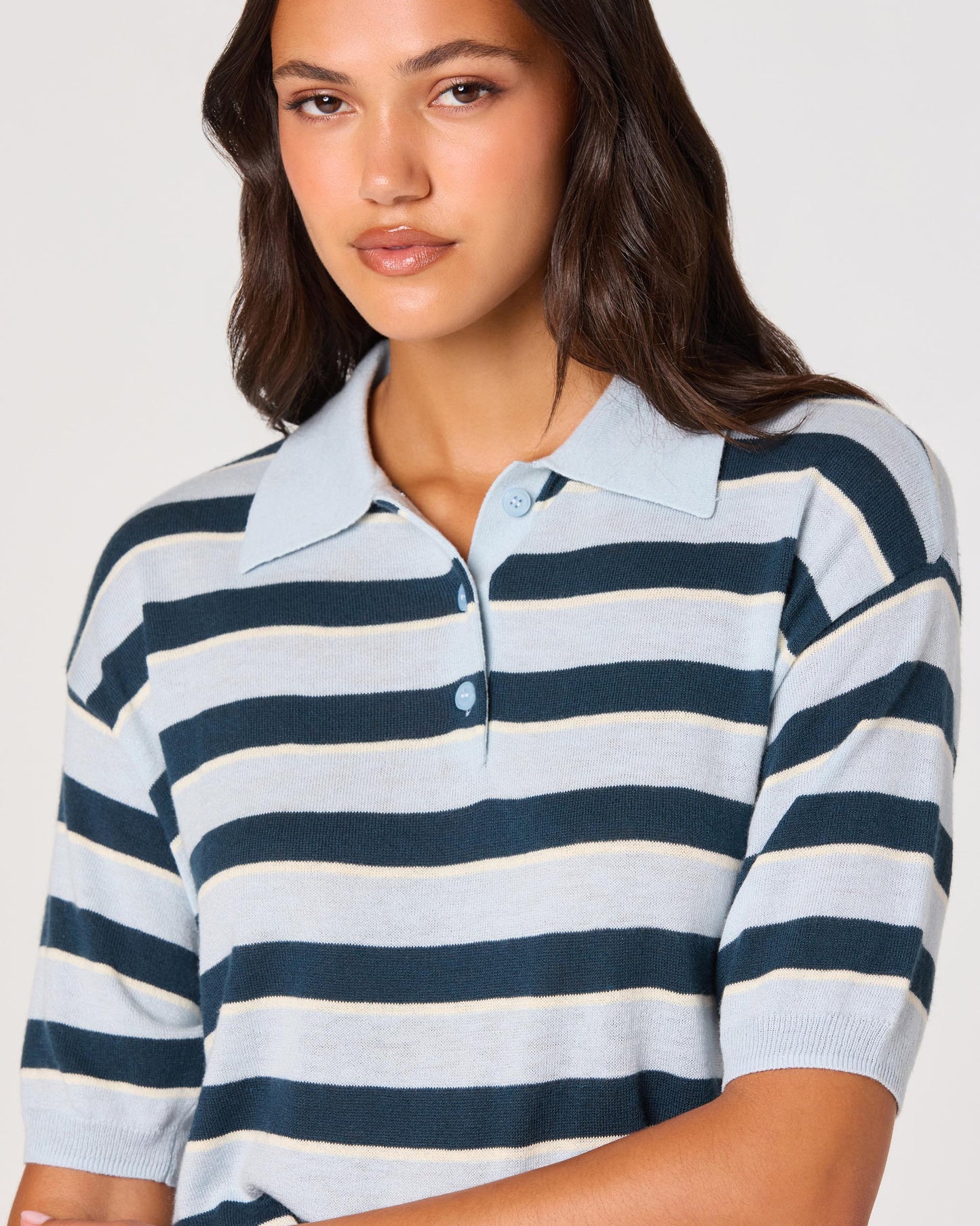 ASTR The Label Scottie Striped Knit Polo