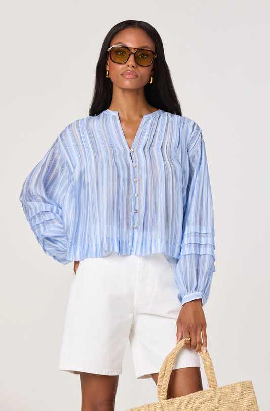 ASTR Ericka Blue Stripe Top
