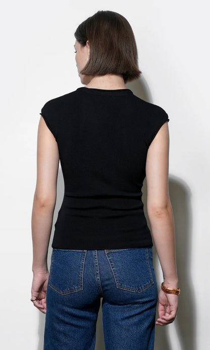 Greylin Natalie V Neck Black Top