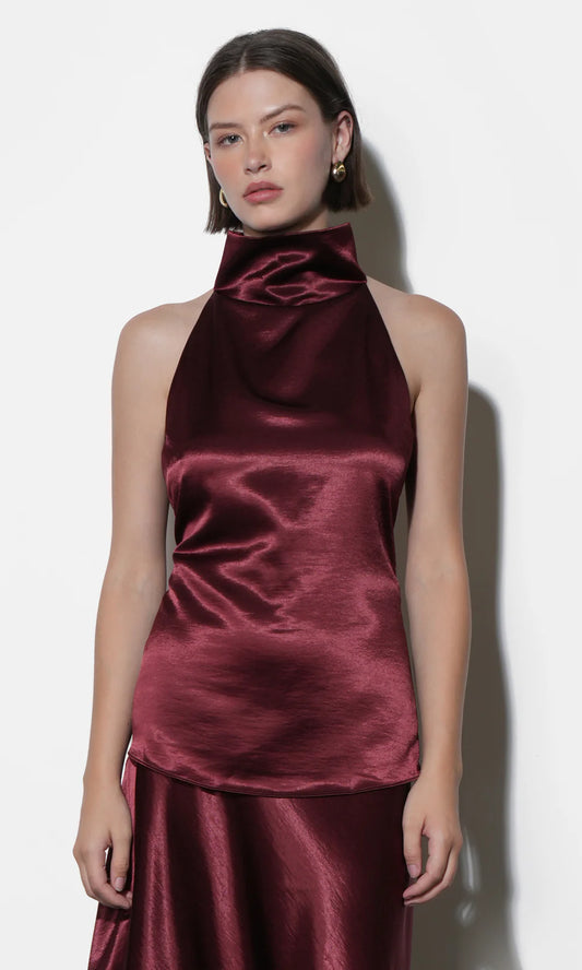 Greylin Addison Cowl Neck Halter Top
