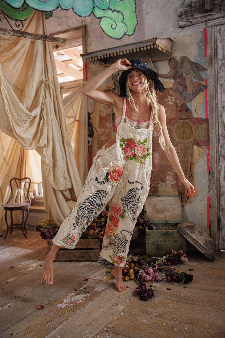 Magnolia Pearl "Birch Floral Love" Overalls 176